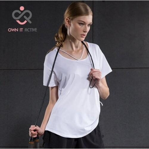 Big Size Dry Quick yoga T-shirts Running wicking sports and fitness T-shirt blouse shirt jogging P025