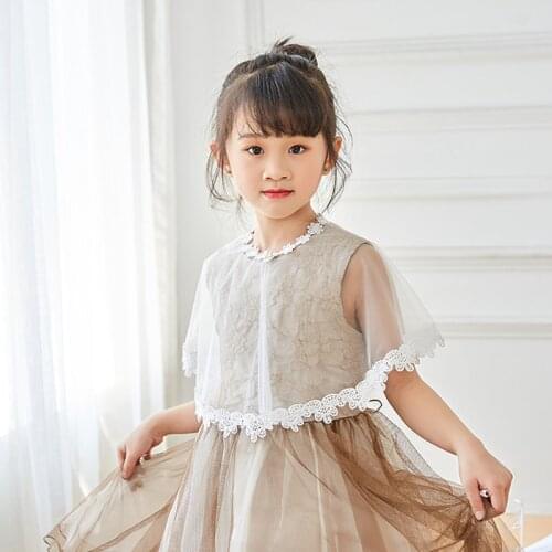 Flower Girls Bolero Children Wedding Lace Bolero Shrug Little Kids Bolero Shawl Birthday Party Dress Cape Wrap