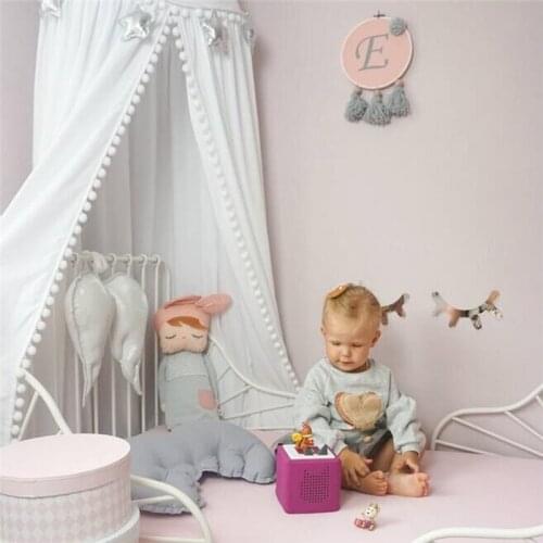 Cotton Baby Room Decoration Balls Mosquito Net Kids Bed Curtain Canopy Round Crib Netting Tent Photography Props Baldachin