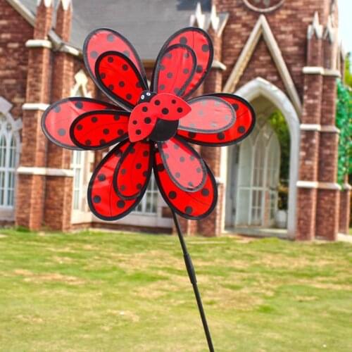Kids Double Layer Beetle Windmill Wind Spinner Pinwheel Home Garden Yard Decor F3ME