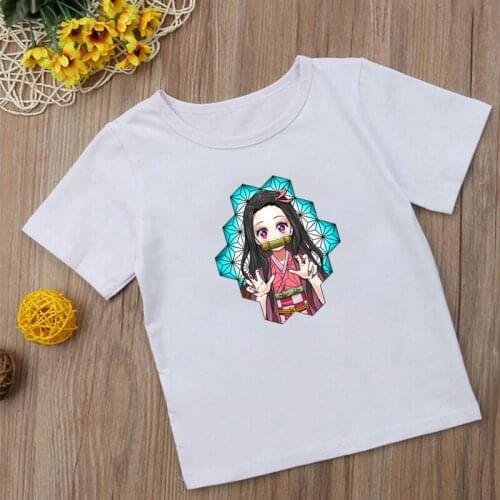 Anime Demon Slayer Cartoon Kids T-Shirts Short sleeve Tops Anime Print Fashion boys girls Funny Summer Tops,ooo5392