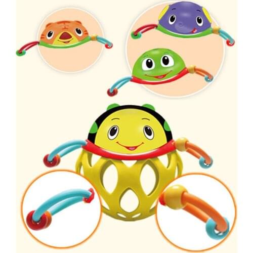 Baby infant Animal Teether Gum Rattle Grasp Hand appease Owl cute cartoon growing Funny catch ball early education plastic Toy