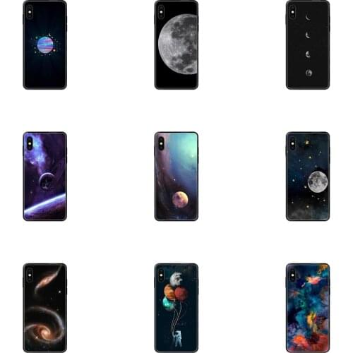 For Galaxy A10S A20 A20S A20E A21S A30S A40 A50 A70 A71 A70E A5 A6 A7 A8 A10 2017 2018 Skin Paintin Moon Space Snap On Black
