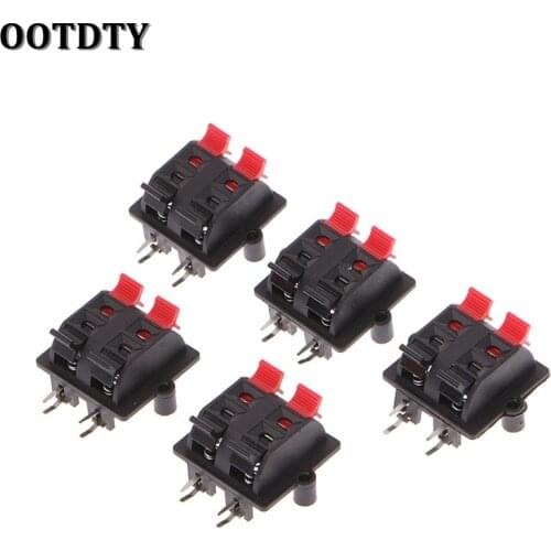 5PCS 5Pcs Double Row 4 Position Cable Clip Push Type Speaker Terminal Panel Connector