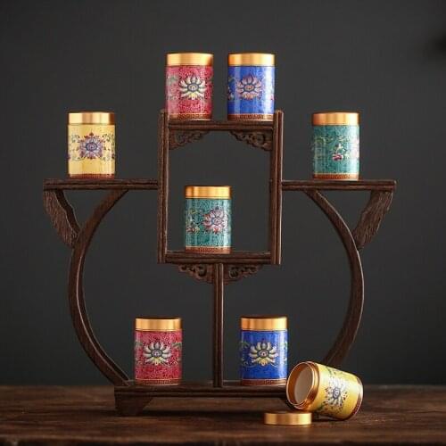 Enamel Tea Caddy Ceramics Puer Tea Tea Storage Box Tea Jar Candy Jar Container Storage Box for Home Use Small Storage Chests