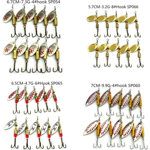 HENGJIA 5pcs metal sequin spinner spoon fishing lures artificial wobbler bass japan hook fishing baits isca pesca fishing tackle