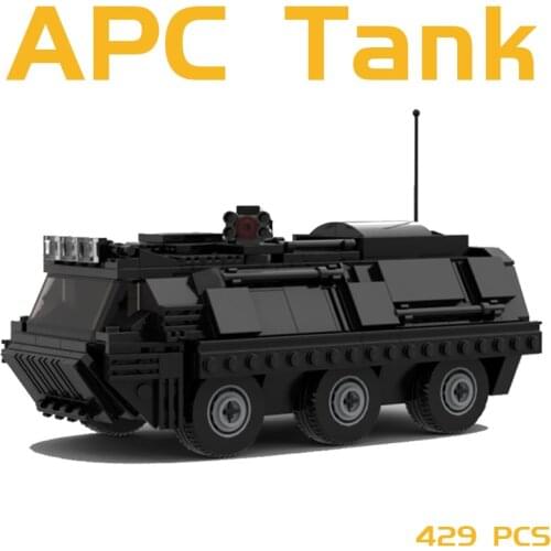 MOC Building Block Maker Military Series APC Tank Assembly Model Children Toy Creative DIY Build Bricks Birthday Gifts