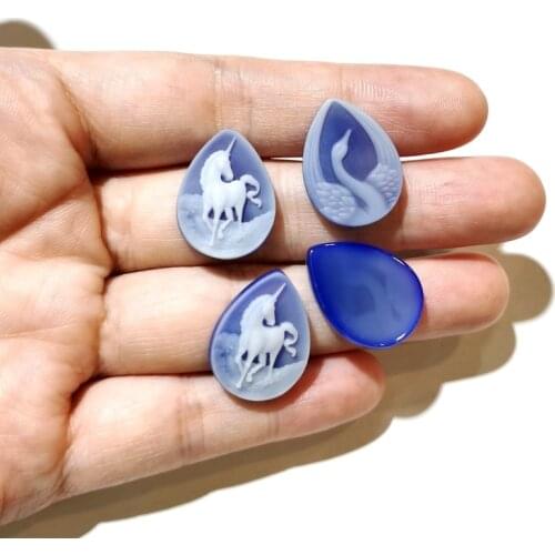 Drop Cabochons Cameo Charms For Women Natural Agates horse goose Flatback Cameo Pendant For Necklace Jewellry DIY Making