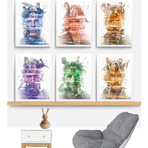 Canvas Painting Classic Marvel Movie Captain America Avengers Superhero Posters Prints Wall Art Pictures Living Room Home Decor