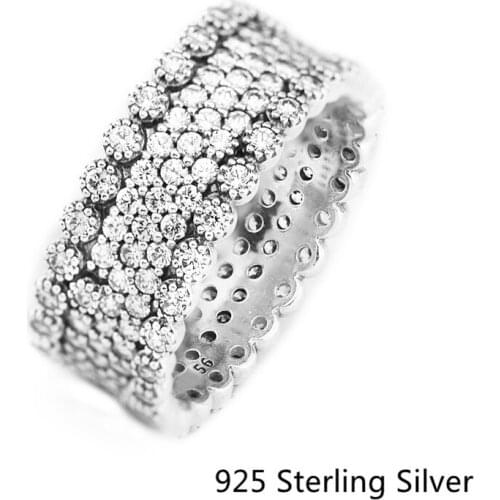 CKK 925 Sterling Silver Lavish Sparkle Rings For Women Original Fashion Jewelry Making Anniversary Gift