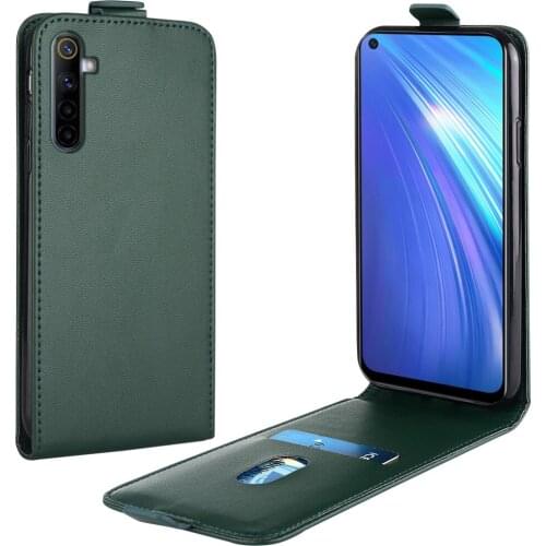 Flip Up and Down Leather Case for Realme 6s Case RMX2001 RMX2002 RMX2040 Vertical Cover for Realme 6s 6S Case Phone Bag