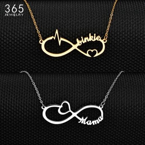 Fashion Personalized Custom Name Letter Necklace Gold Handmade Infinity Name Necklaces Child Women Meaning Birthday Gift