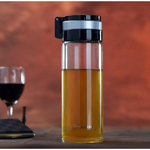 My Glass Water Bottle with Handgrip 500ml Drinking Glass Teapot Sports Travel Bottles