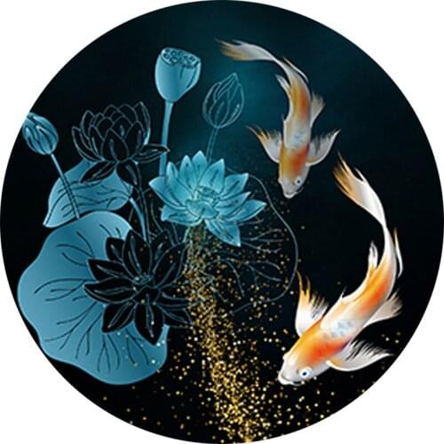 Non Full Square Round Diamond painting Lotus fish Diamond mosaic 5D DIY Flower animal Diamond embroidery Cross stitch Home Art