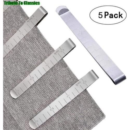 New 5pcs Metal Sewing Crimping Clip Stainless Steel Hemming Clips Ruler