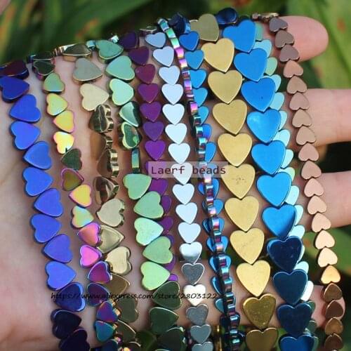 Very Shining! 110pcs ,Natural Hematite Heart Shape Plate beads 4/6/8/10mm For DIY Jewelry Making, pendant,necklace