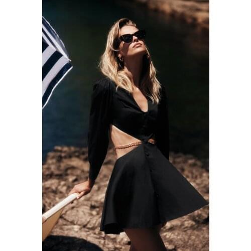 Trendyol MOEVA X Trendyolmilla Cut Out Chain Detail Beach Dress TBESS21EL4398