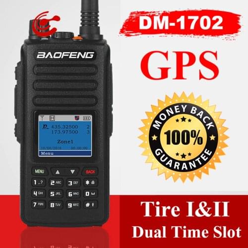 Baofeng DMR DM-1702 Digital Analog Portable 10km Walkie Talkie (GPS) Dual Time Slot Repeater Dual Band VHF/UHF Ham Two Way Radio