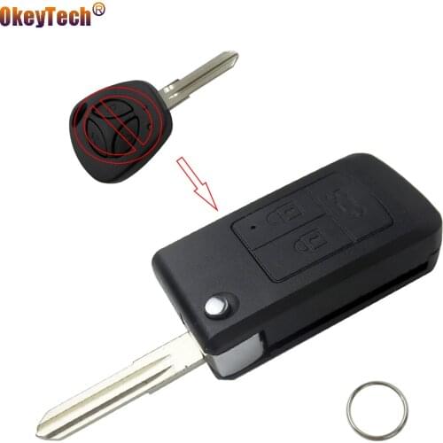 OkeyTech 3 Button Modified Flip Folding Switchblade Blank Auto Remote Car Key Replacement Cover Case Fob Shell For Lada Priora