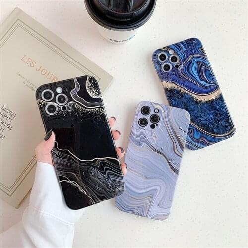 Luxury Marble Granite Stone Texture Phone Case For iPhone 12 11 Pro Xs Max X XR 11 7 8 Plus 12 Mini SE 2020 Soft IMD Back Cover