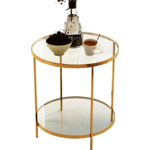 Modern toughened glass small tea table black white corner several sofa edge a few small door model small side table