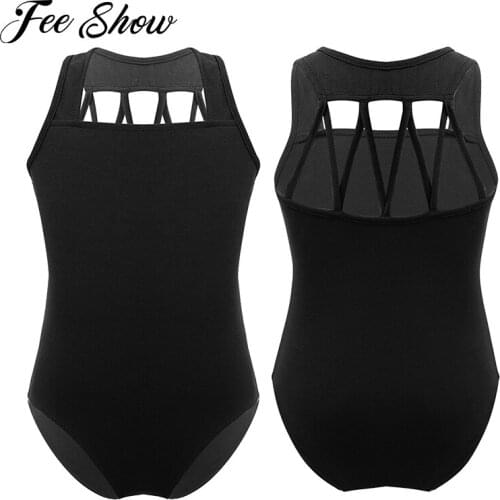 Kids Girls body ballet leotard ballerina party Stretchy Sleeveless M-Straps Back Girl Ballet Dance Gymnastics Leotard Jumpsuit