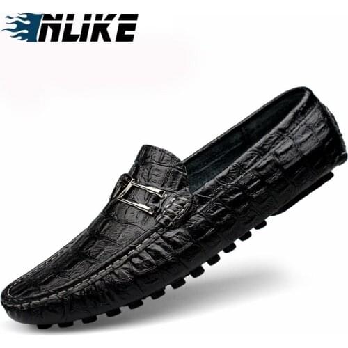 Genuine Leather Men Shoes Casual Flat Men ShoesMen Casual Shoes Luxury Brand Mens Loafers