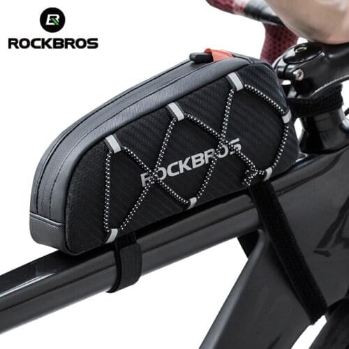 ROCKBROS Bicycle Bags Front Beam Upper Tube Bag Reflective Large Capacity Ultralight MTB Road Bike Bicycle Cycling Accessories