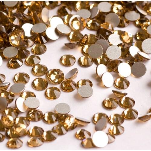 YANRUO 2058NoHF SS3-SS34 Lt.Col.Topaz Crystal Strass Glass Non Hotfix Flat Back Glue On Rhinestones For Crafts