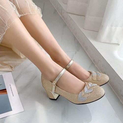 Pumps Spring and Autumn New Style Womens Sequins High heels Hasp fashion party Single shoes silver high 6cm plus size 34-43