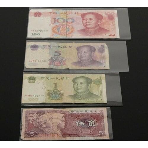100 Pcs Paper Money Stamp Collection Bag for Protect Sleeves Banknote Paper Money Stamp Collection