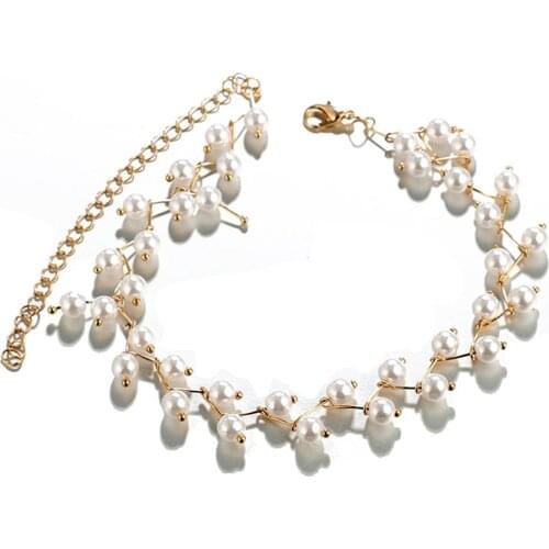 2020 Elegant Simulated-pearl Chokers Necklace for Women Wedding Party Costume Collar Jewelry Charms Necklace valentines day gift