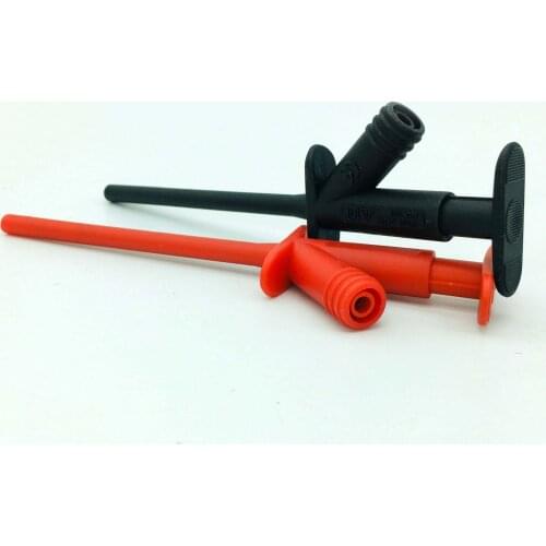 2PCS Red and 2PCS black 1000V CATIII Car Quick Test Hook Clip Professional Insulated High Voltage Testing Probe 4mm