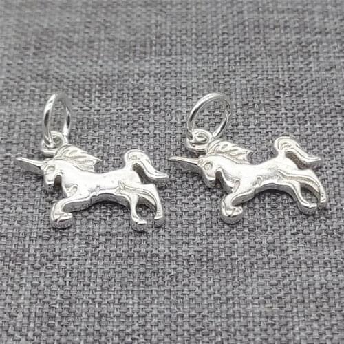 6pcs of 925 Sterling Silver Small Unicorn Charms for Bracelet Necklace