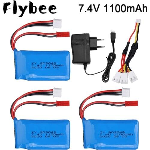 For Wltoys battery 7.4v 1100mah lipo battery For Wltoys A949 A959 A969 A979 K929 1/18 Rc Racing car Battery 7.4 V 1100MAH 903048