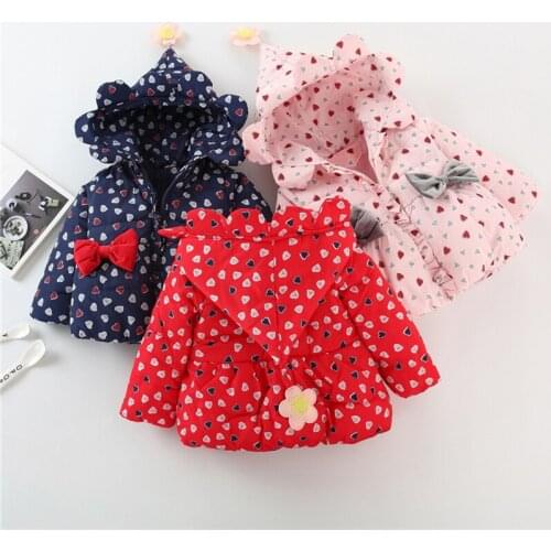 Alisenna Baby Girls Winter Snow Wear Coats Long Sleeve Hooded Zipper Outerwear Cotton Down Parkas Tops for Newborn Girls Coat