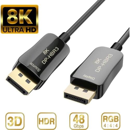 AOC Active Optical Cable DisplayPort 1.4 Cable 8K@60Hz 4K@144Hz HDR RGB 32.4Gbps for Computer HDTV display singal Optic Fiber