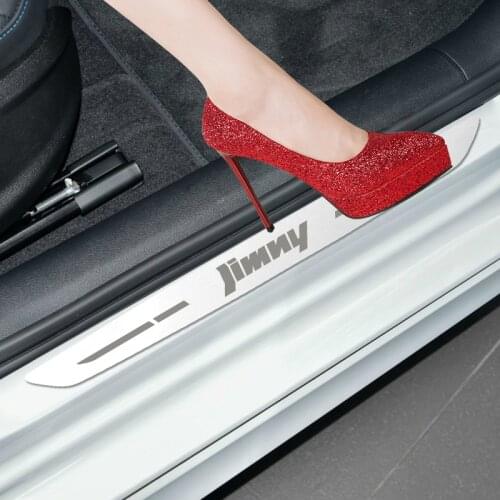 Car Accessories For SUZUKI JIMNY 2012 2014-2019 Door Sill Pedal Trim Scuff Plate Guard Protector Cover Car Styling Sticker