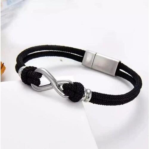 Fashion figure eight colorful high quality rope bracelet men lover lucky parcel survival bracelet women couple jewelry men direc