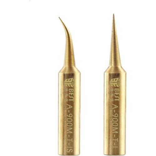 Pure Copper Soldering Iron Tip A-900M-T-I A-900M-T-IS for Fly Line Dedicated Iron Head For 936 Solder Station PCB BGA Welding