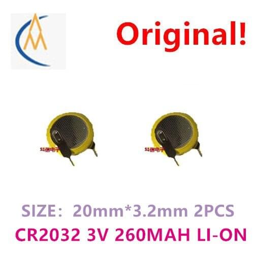 2PCS CR2032 button 3V electronic scale / computer motherboard / watch / car remote control with welded feet and staggered feet