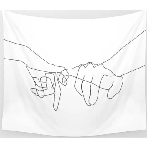 Pinky Swear Tapestry Wall Hanging Beach Towel Throw Blanket Picnic Yoga Mat Tapestries Home Decoration