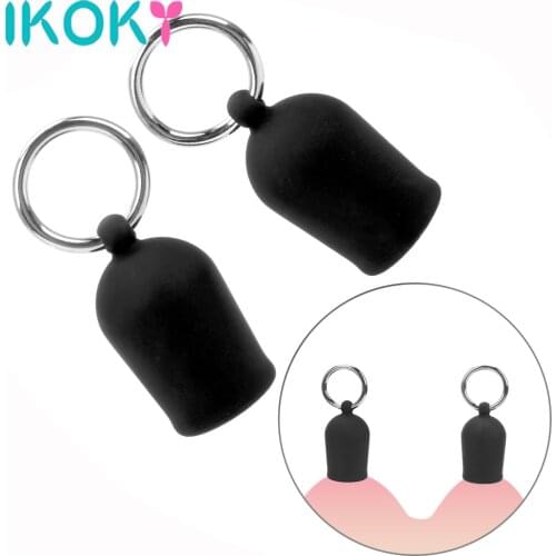 IKOKY Nipple Sucker Silicone Breast Massager Female Breast Enlarger Pump Nipple Stimulator Milk Sucking Device Dual Suction Cup