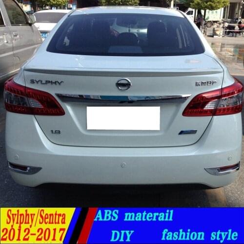 Use for nissan sentra Spoiler 2012-2017 sentra lip Spoiler High Quality ABS Material Car Rear Wing Primer Color spoiler
