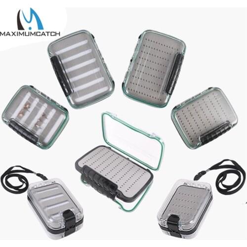 Maximumcatch Fly Box Plastic Waterproof Foam Insert Fly Fishing Box Transparent Double Sides
