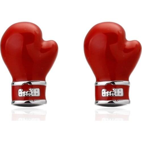 Red Boxing Gloves Shape Cufflinks for Mens Shirt Novelty Enamel Cuff links High quality SAVOYSHI Brand Jewelry Manufacturers ret