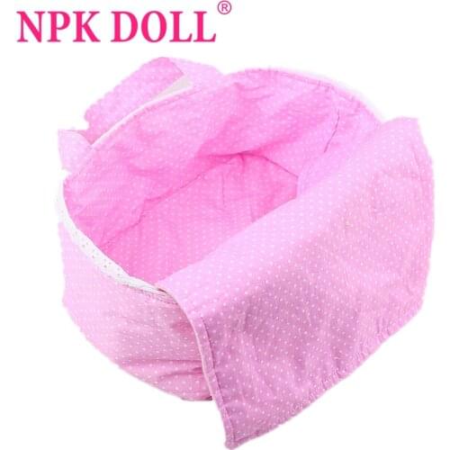 NPKDOLL reborn doll blanket Dolls Accessories Kids Toys For 10 inch Slicone Reborn Baby Doll pink pillow basket DIY lol