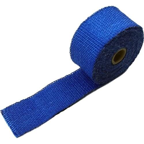 NEW 5M Blue FIBERGLASS EXHAUST HEADER PIPE TAPE WRAP INSULATION CLOTH FIREPROOF
