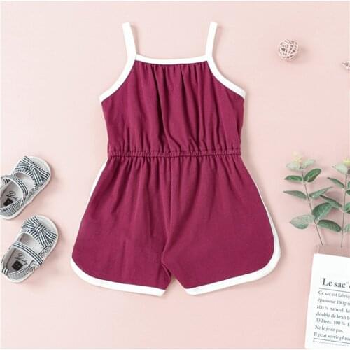 Baby Girl Summer Outfit Jumpsuit Children Solid Color Suspender Jumpsuit Kids Girls Fashion Clothes 1-4 Years Girls Clothing