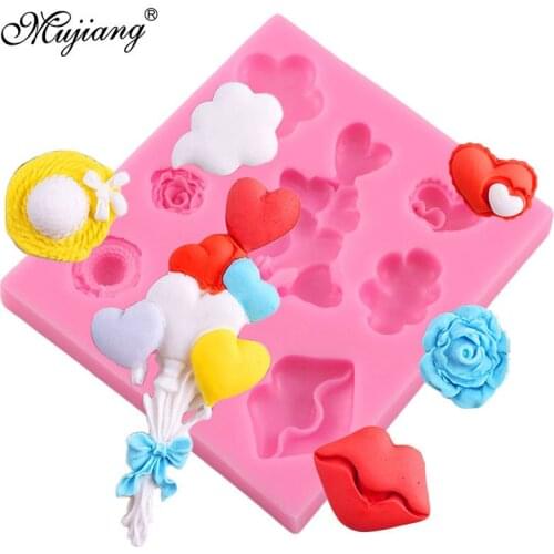 Love Sexy Lip Balloon Wedding Cake Decorating Tools Cake Silicone Mold Cupcake Fondant Candy Clay Chocolate Gumpaste Mould